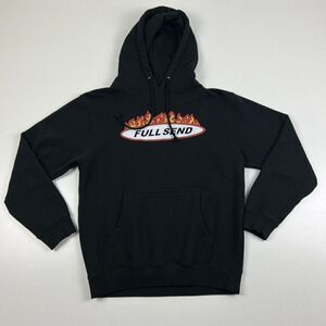 Full Send Hoodie Adult Small Black Red Nelk Boys Flame Burner Sweatshirt Mens